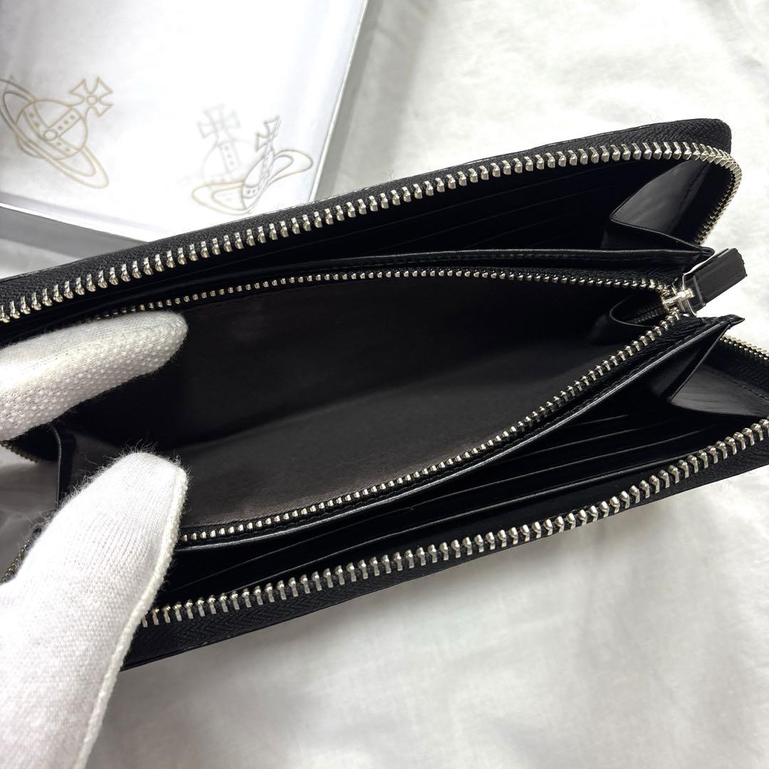 未使用級 Vivienne Westwood 革 デカオーブ レザー 長財布箱付