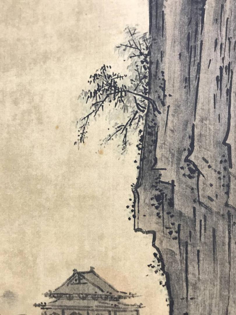 【複製】作者不詳/古画山水図/雪舟系/工芸品/掛軸/名家伝来/AD-717