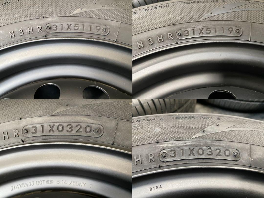 大阪 引取可 175/70R14 タイヤホイールセット 4本 艶消黒