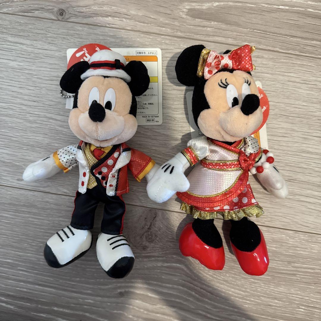ベリーベリーミニー　ぬいぐるみバッジ　ミッキー　ミニー　セット ディズニーランド ベリーベリーミニー ミッキーミニー