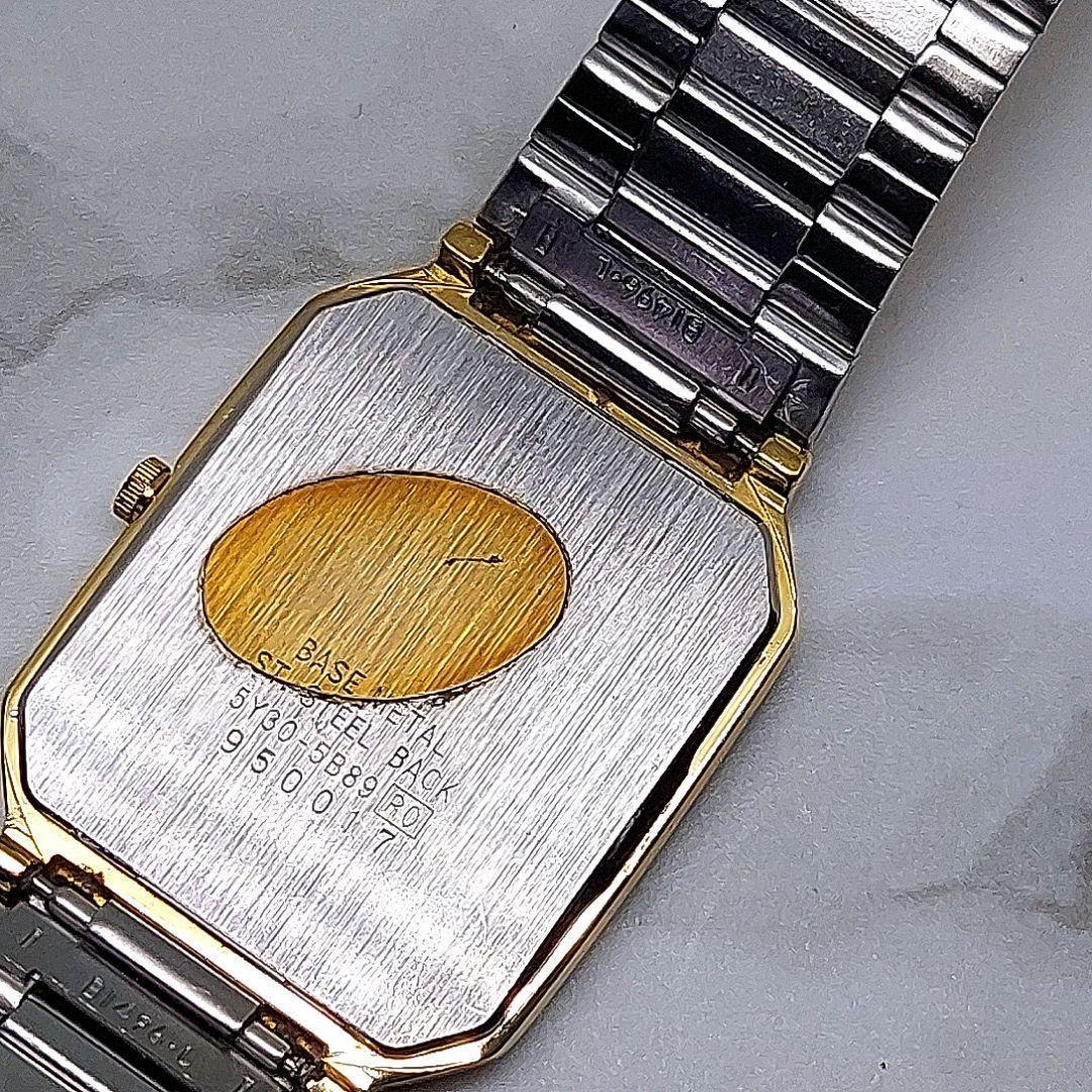 SEIKO 腕時計 ブラック ゴールド レディース オクタゴン ダイヤ 80’s