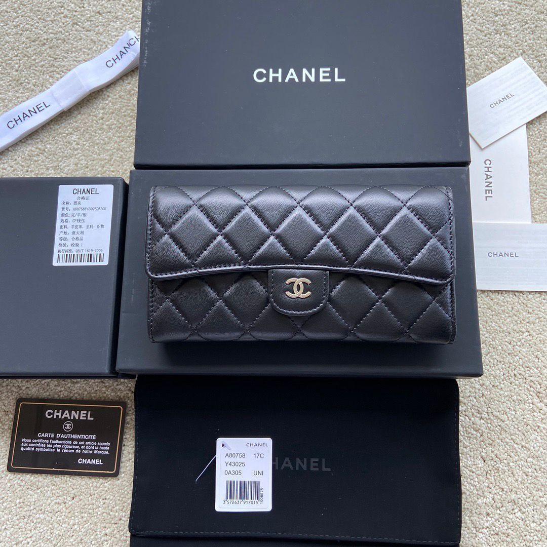CHANEL 長財布 ブラック キルティング