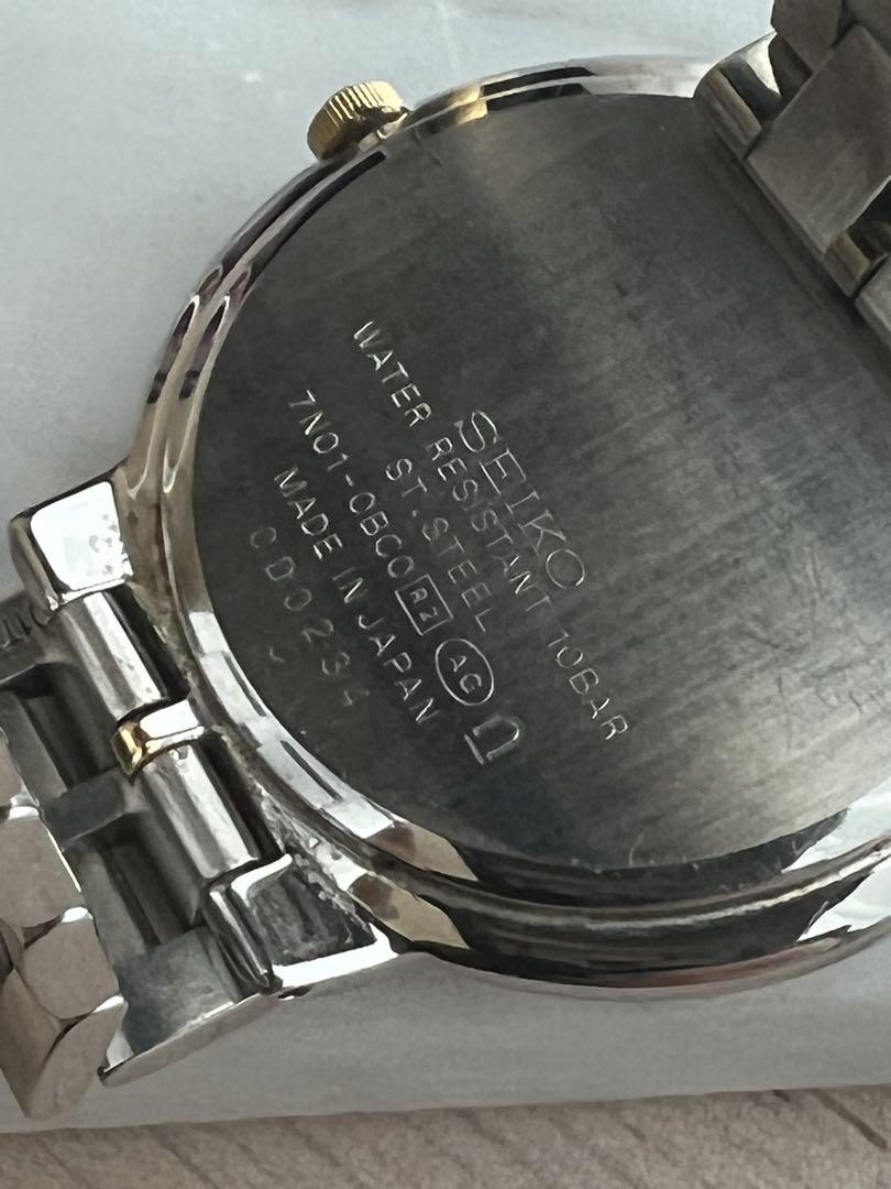 【新品電池】美品　SEIKO セイコー　コンビ　メンズ　クオーツ