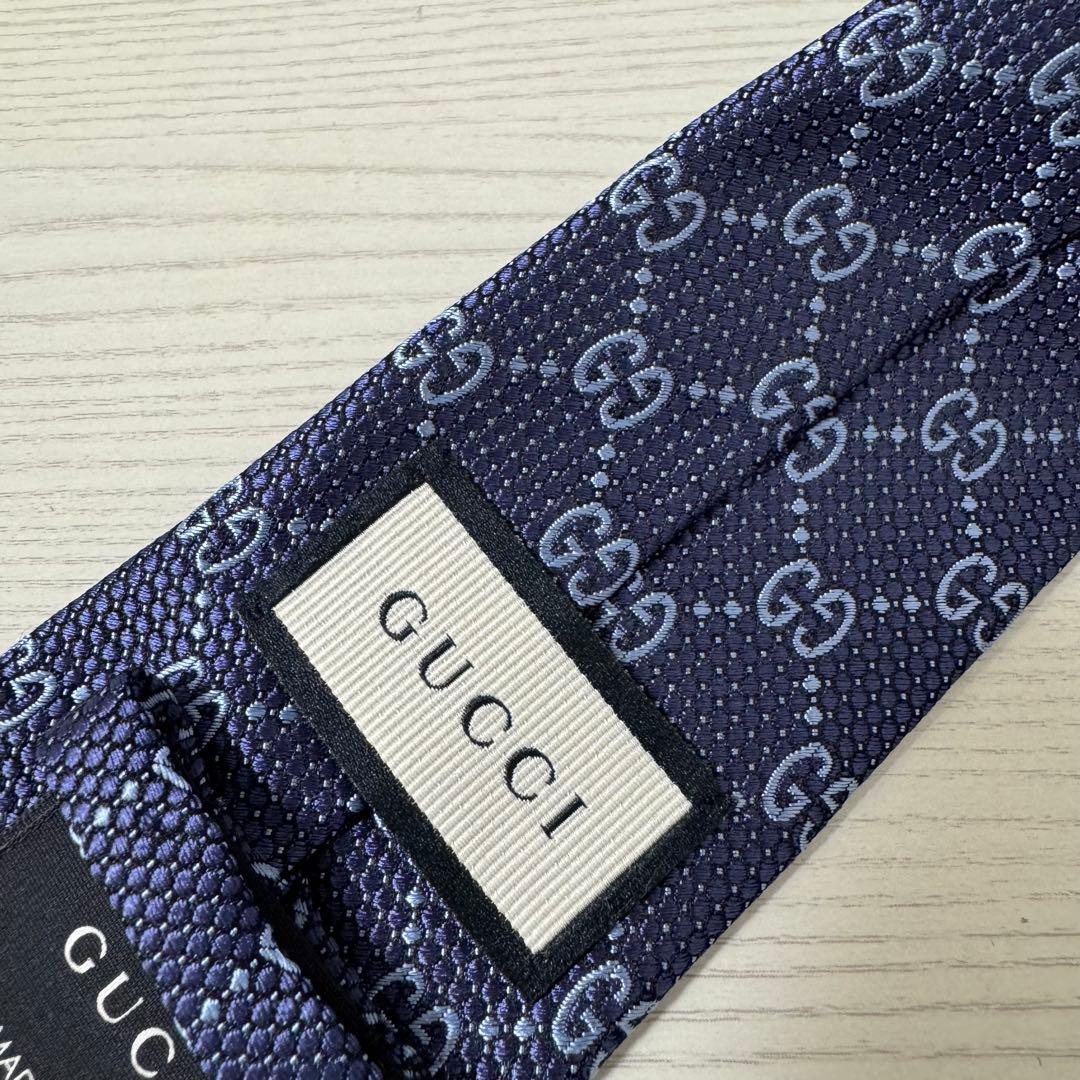 【新品同様】GUCCI グッチ ナロー ネクタイ ネイビー GG ナロータイ 【新品同様】GUCCI グッチ ナロー ネクタイ ネイビー GG ナロータイ