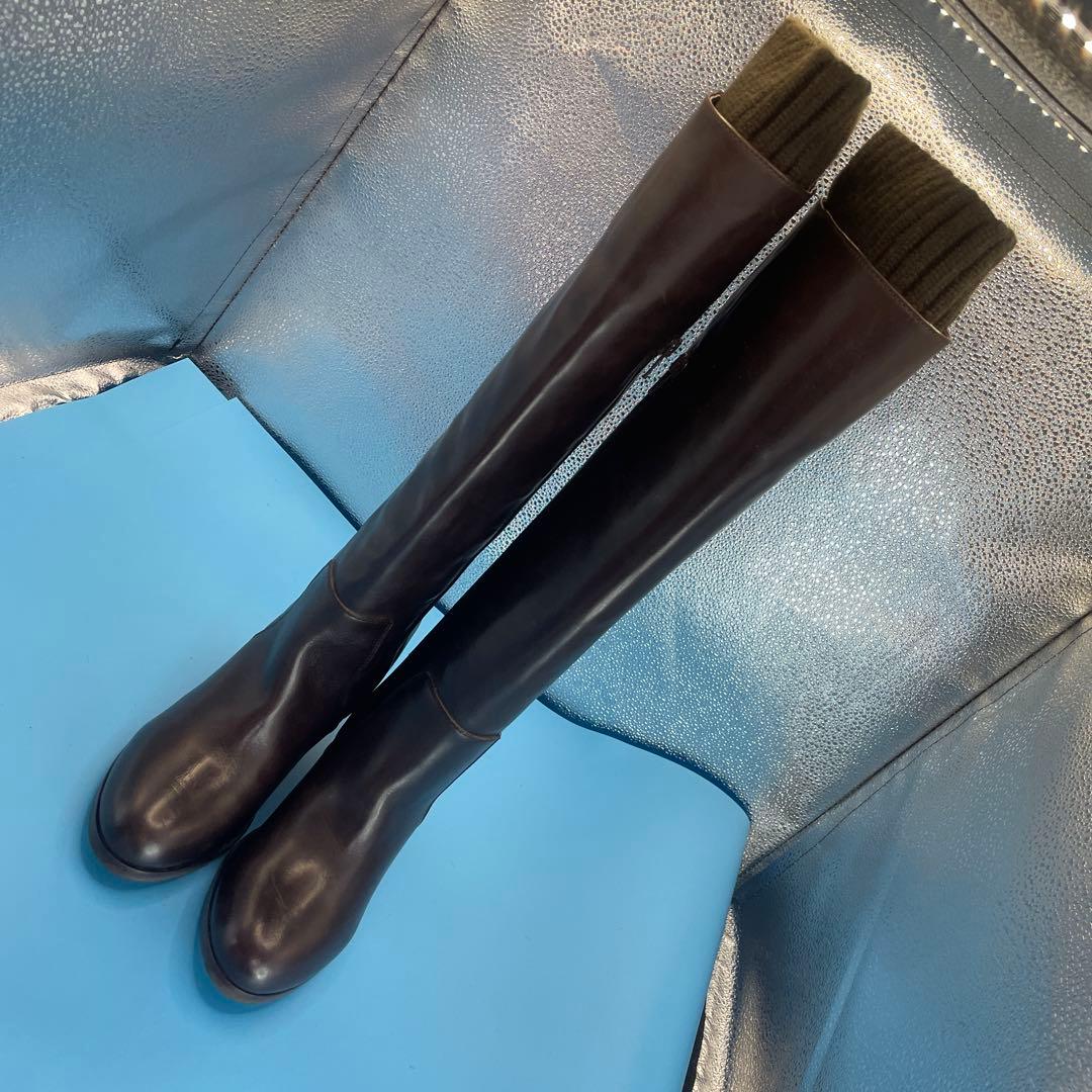 VELETTO ベレット リブ付 本革レザー ロングブーツ 23.5㎝ 4.6万 VELETTO ベレット リブ付 本革レザー ロングブーツ 23.5㎝ 4.6万