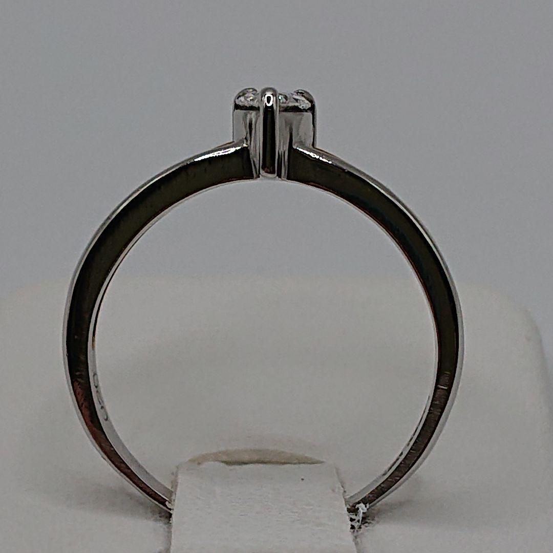 ペアシェイプカット コンビ 一粒天然ダイヤモンドリング