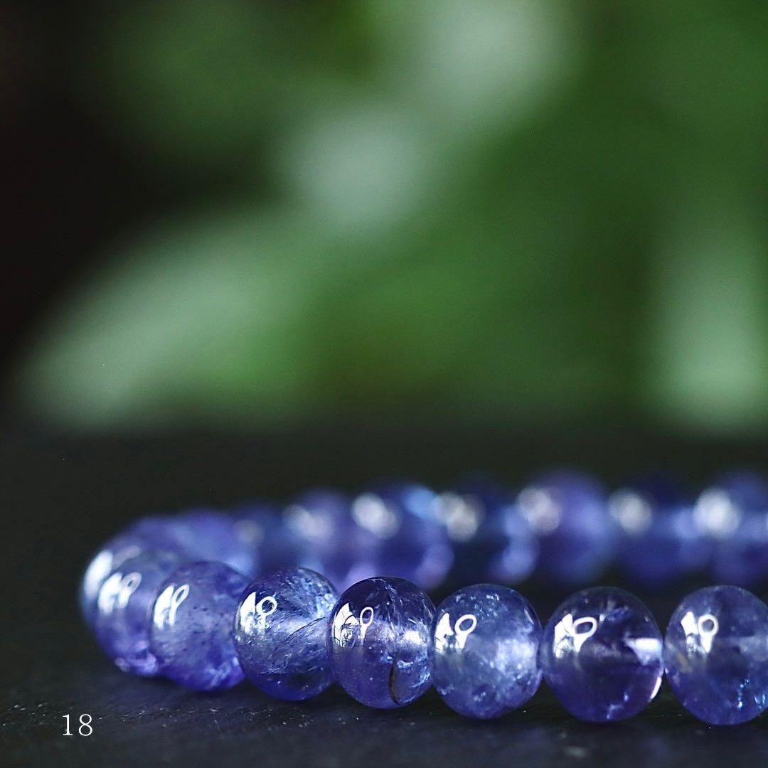 無処理　極上 タンザナイト タンザニア産 光波動 ブレスレットB2405-18 無処理 極上 タンザナイト タンザニア産 光波動 ブレスレット