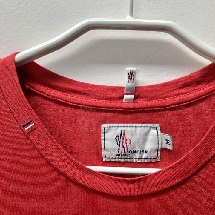 即納お得 新品未使用品 モンクレール クルーネックTシャツ 赤M tpEAh-m34409205890 メンズ MONCLER 好評高評価