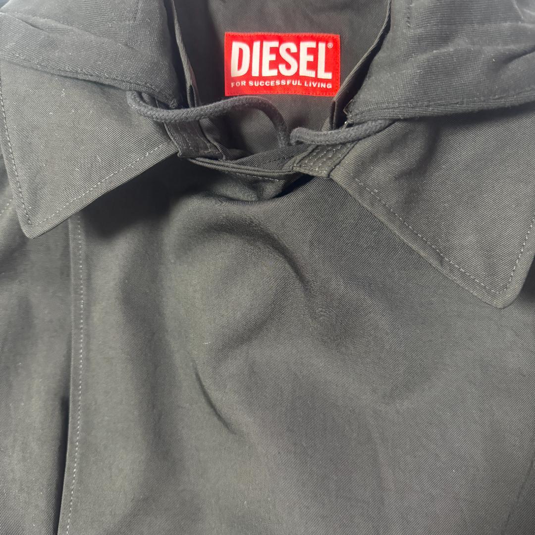 【希少・未使用】23AW DIESEL トレンチコート フード付 サイズ50 黒