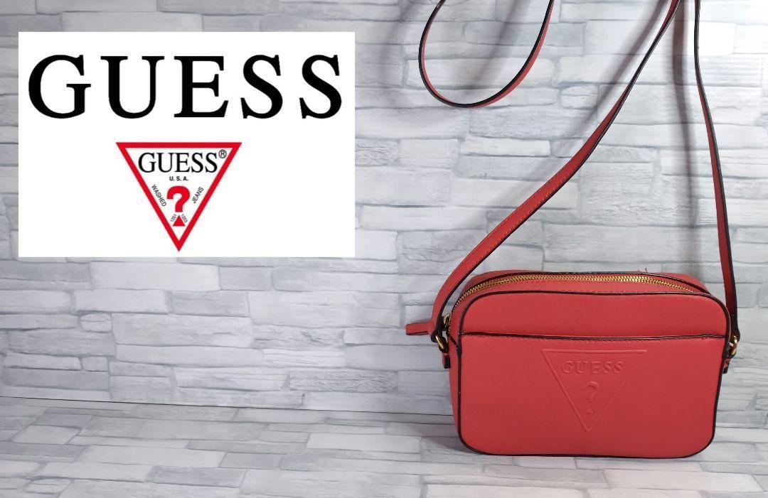 【美品】GUSS ショルダーバッグ レッド ミニサイズ バッグ 鞄 ゲス