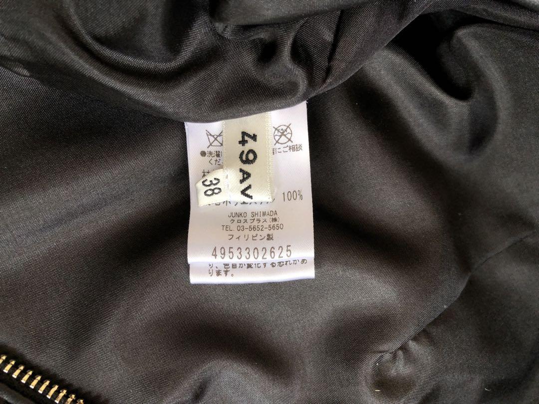 49av ジュンコ　シマダ　レザーワンピース　羊皮　サイズ38 黒