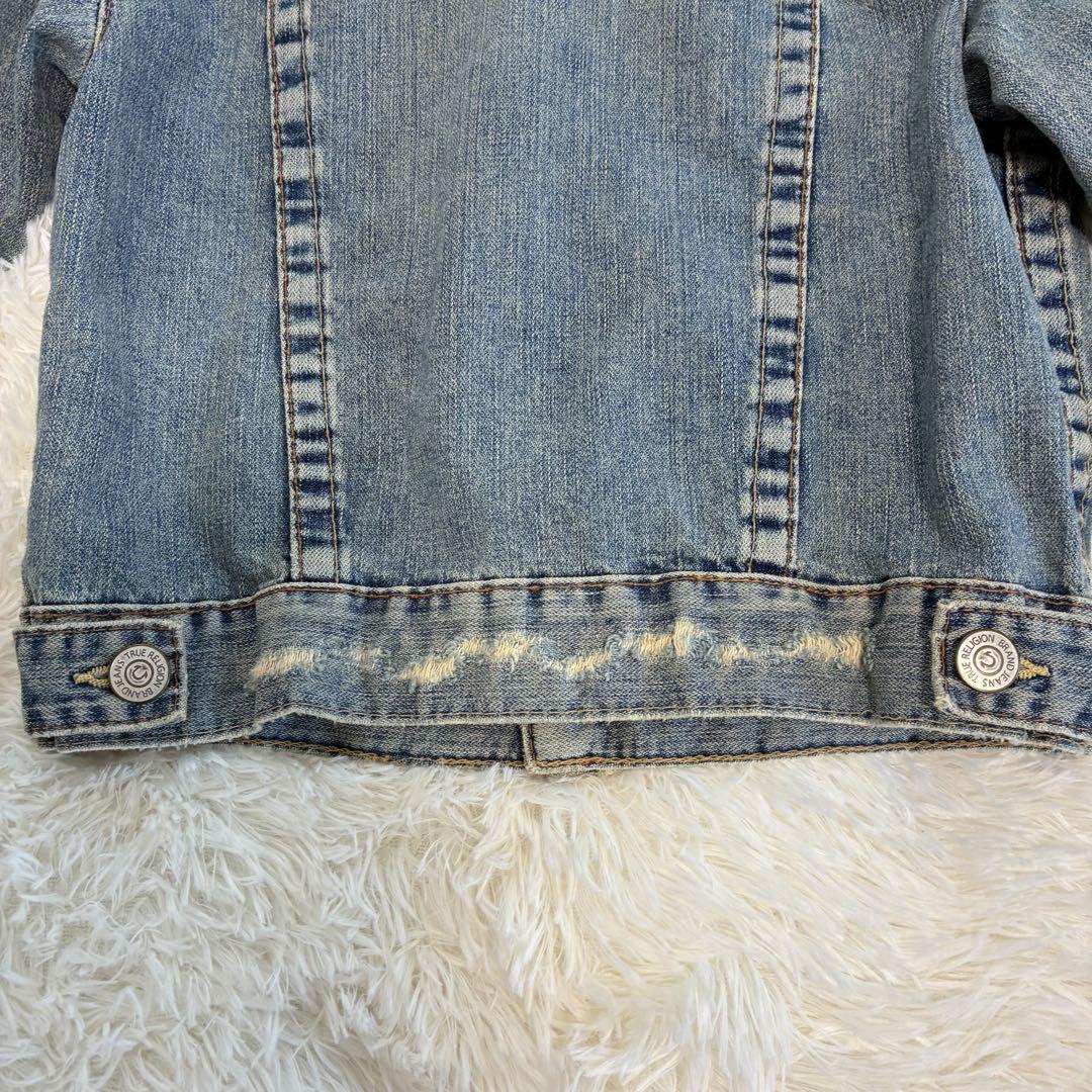 希少！TRUE RELIGION デニムジャケット 希少Y2K】True Religion デニムジャケット ダメージ加工 - メルカリ