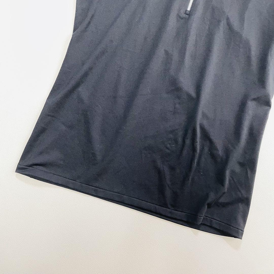 6084 【美品】RLX 半袖モックネックTシャツ　ハーフジップ　メッシュ