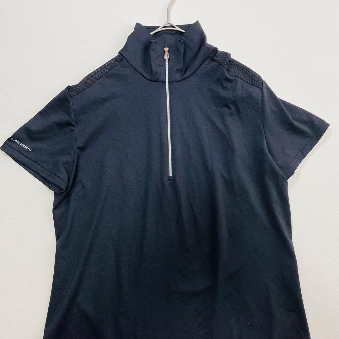 6084 【美品】RLX 半袖モックネックTシャツ　ハーフジップ　メッシュ