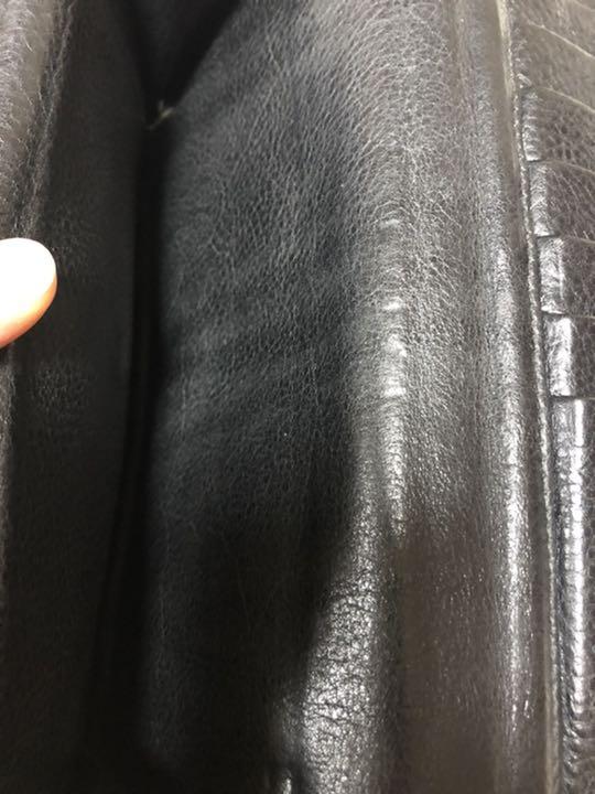 クロムハーツ ロングウォレットクロスボタンブラックレザー　グリーシー　美品