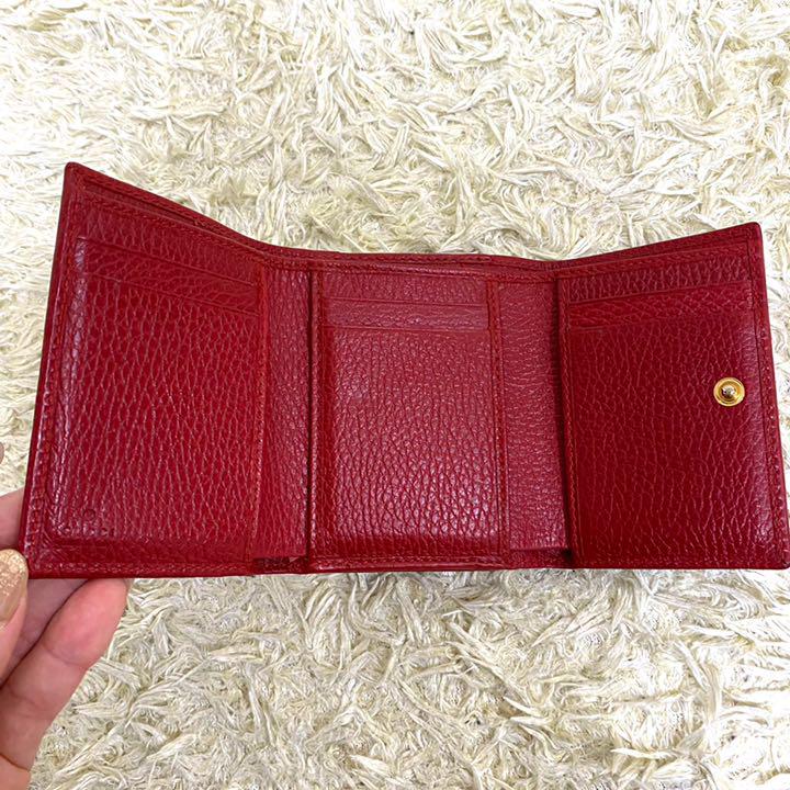 ショップに ✨付属品完備✨GUCCI マーモント レザー レッド jhOP6-m34423817306 財布 三つ折り までの