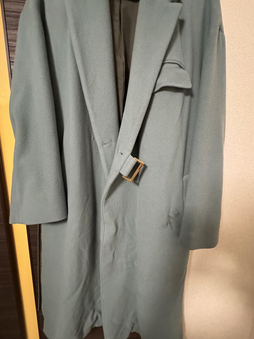 土日限定価格】CULNI グリーン ロングコート ベルト付き