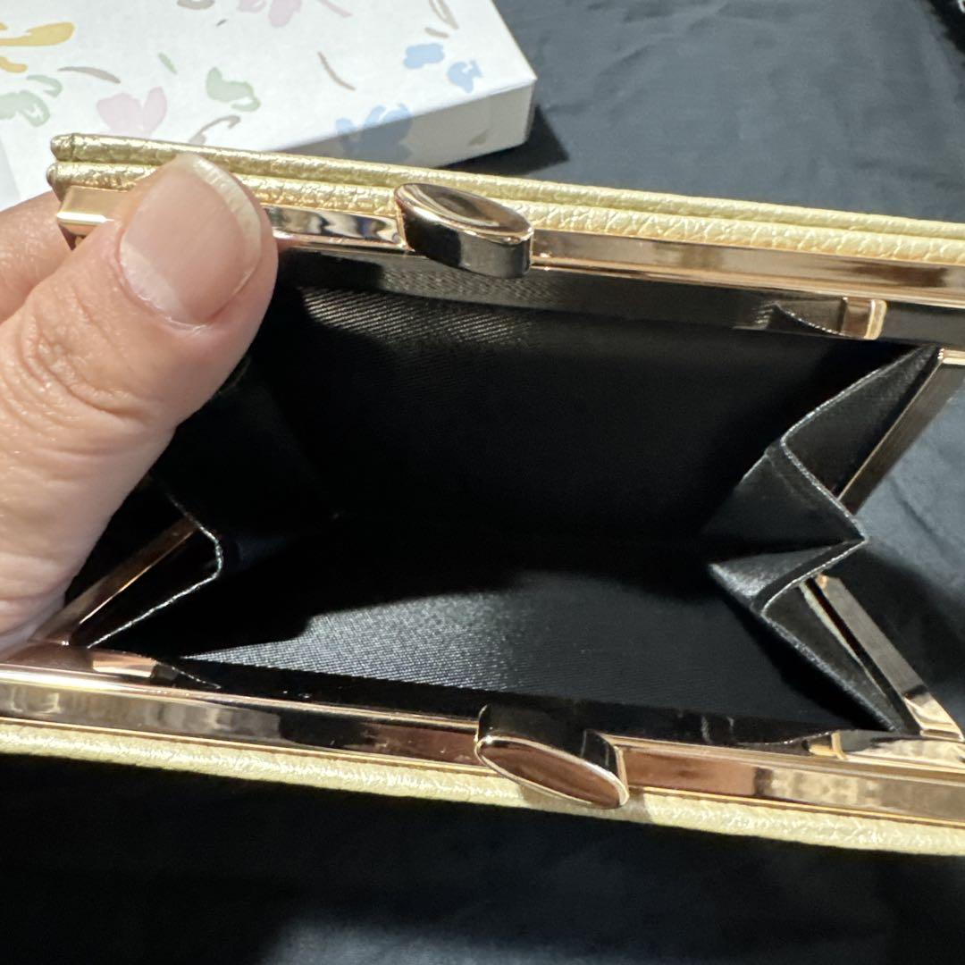 新品未使用】皇居東御苑ガマ口付き財布（二つ折り）シャンパン