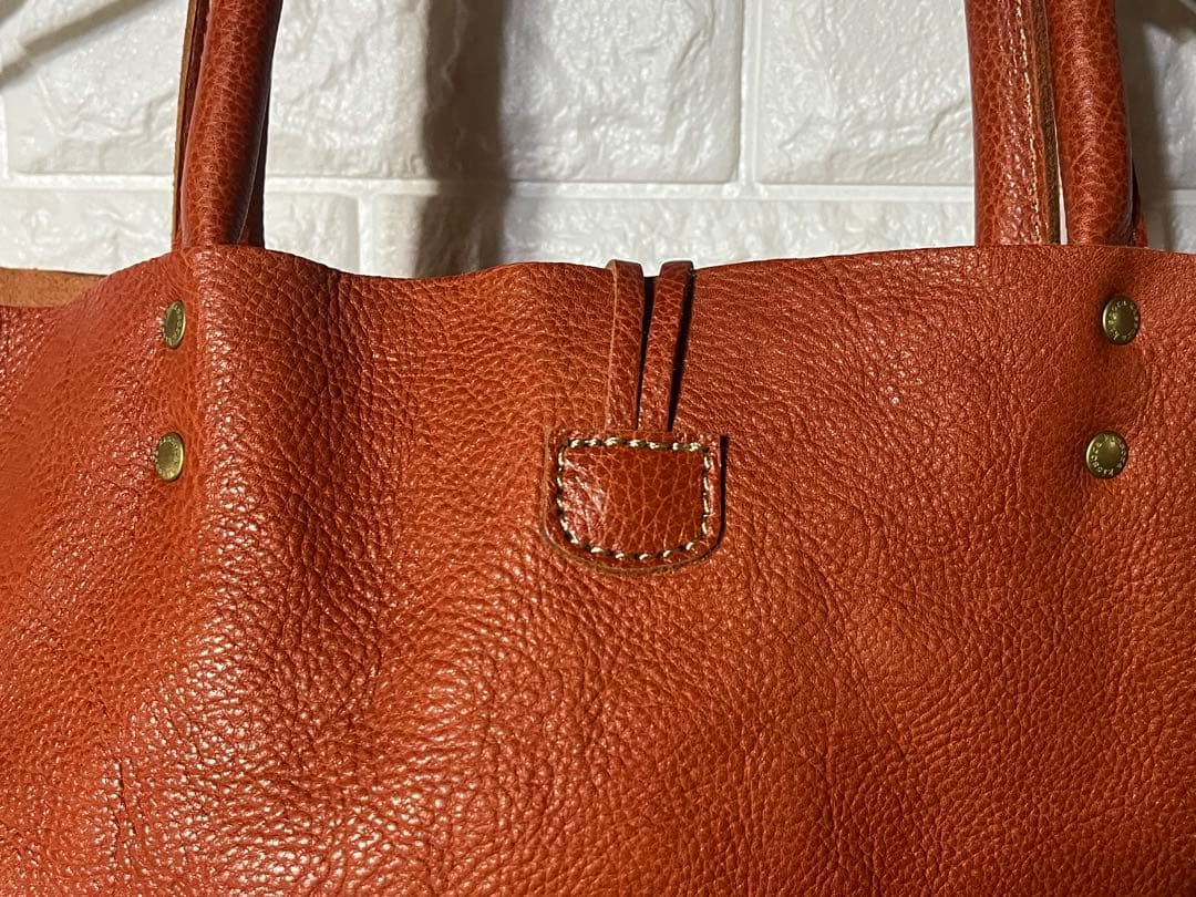 [美品/ほぼ未使用]kissora オレンジ レザートートバッグ