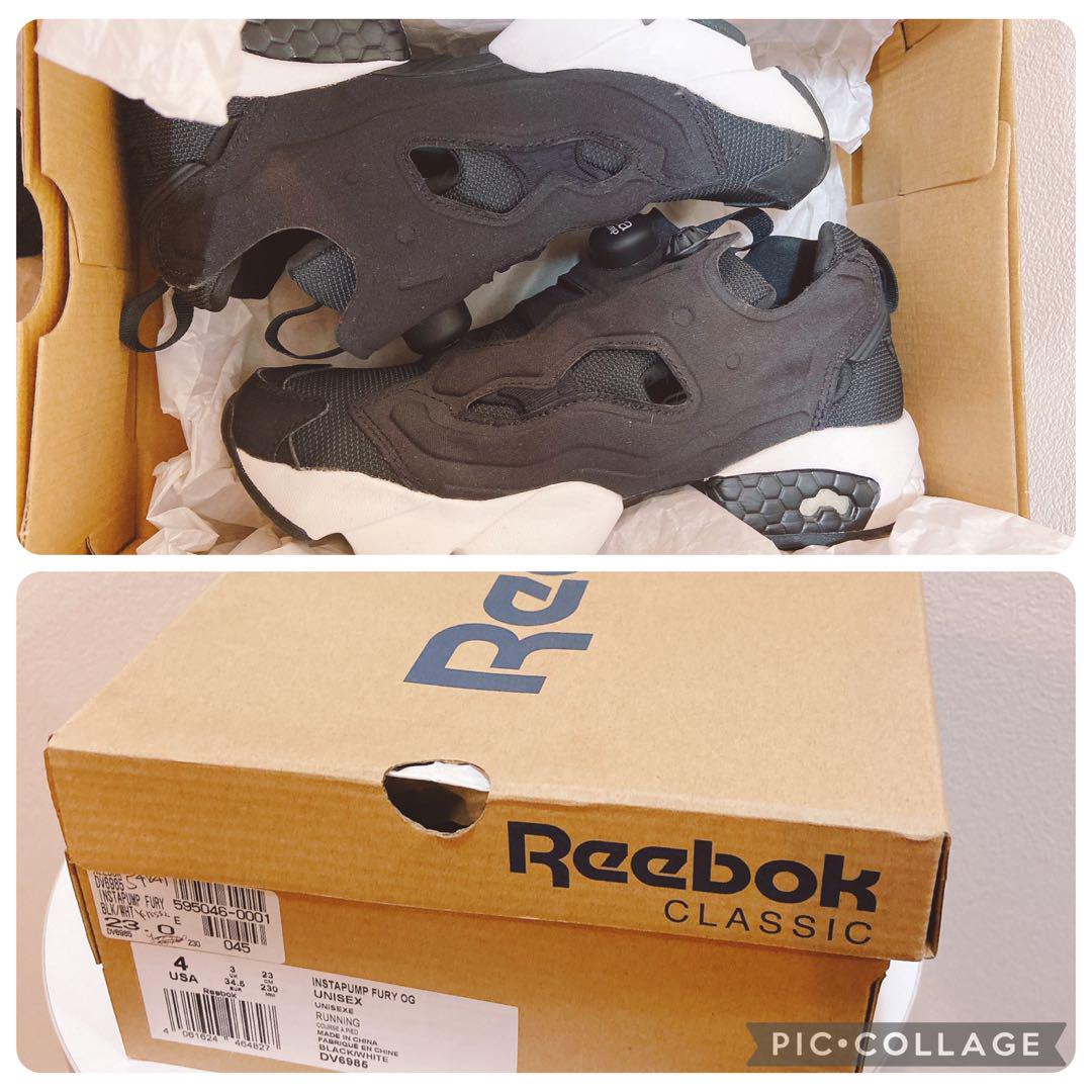 り*ご様 ◇美品◇リーボック Reebok ポンプフューリー 23.0cm 黒色