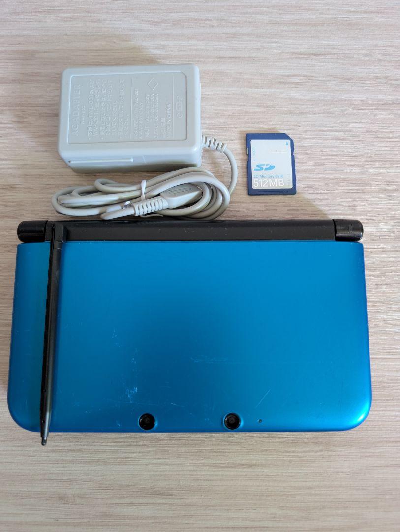 ニンテンドー3dsll　ブルー×ブラック　充電器　タッチペン　SDカード