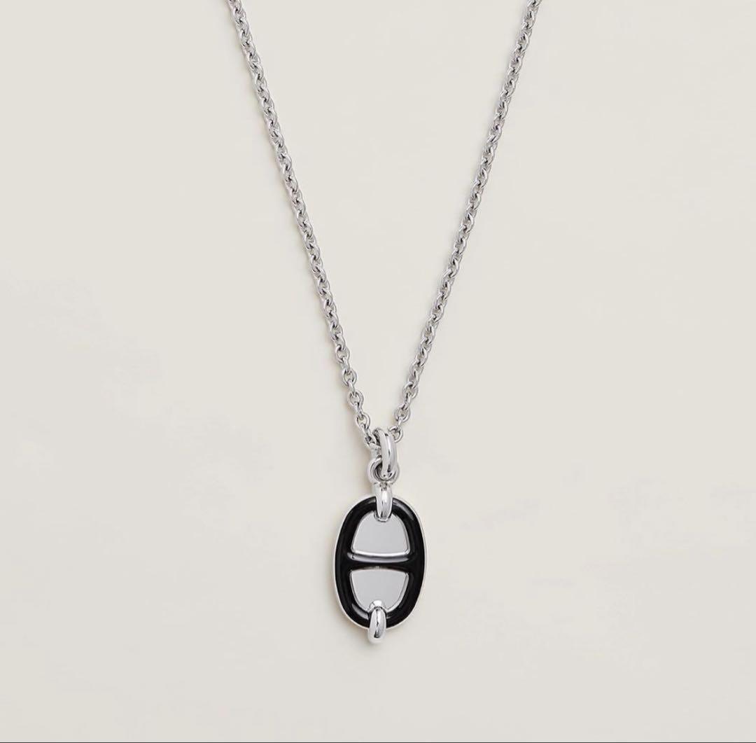 本日限定！エルメス ネックレス ミニマイヨンPM　黒 パラディウムプレーテッド ネックレス 《パラード》 | Hermès - エルメス-公式サイト