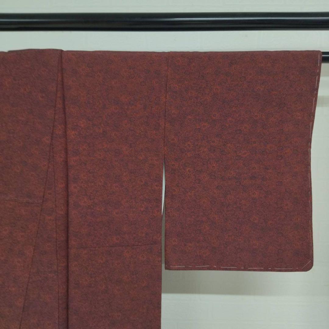 小紋 正絹 菊の花 華唐草 広衿 袷 着物 U-1094 - メルカリ