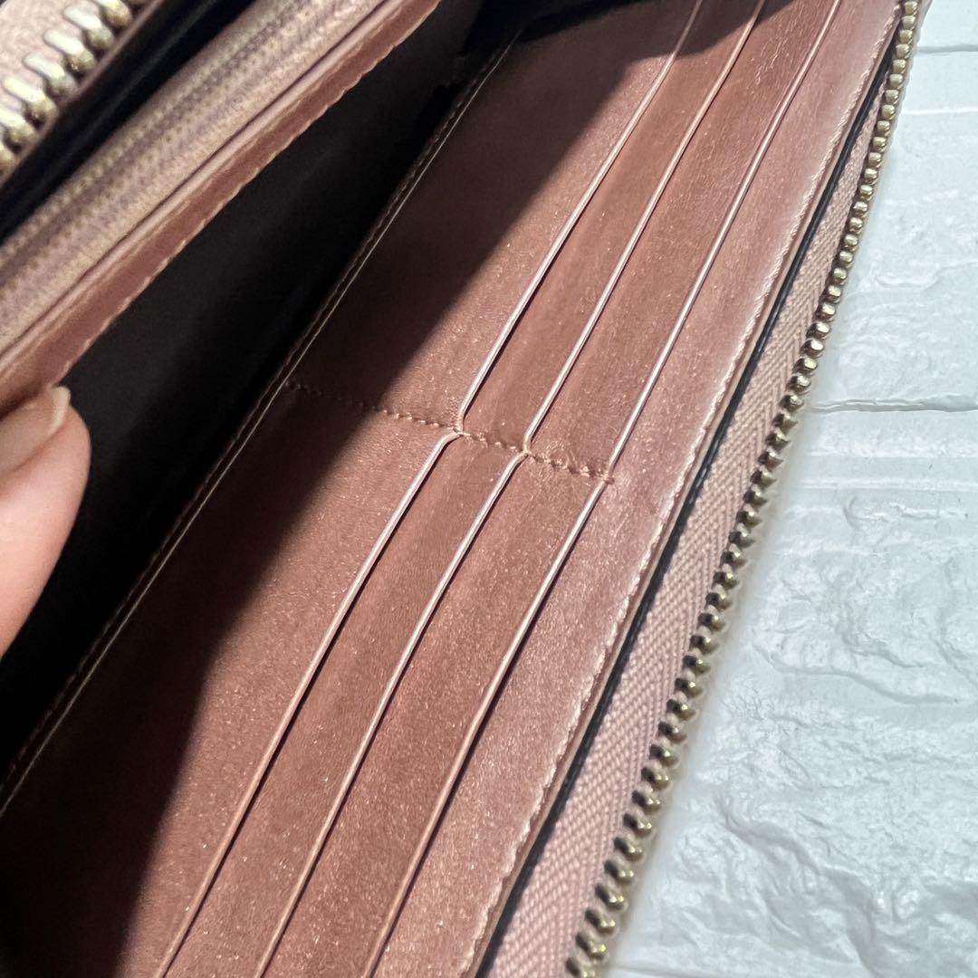 GUCCI✨長財布 マイクロシマ パールオレンジ ラブリーハート リボン