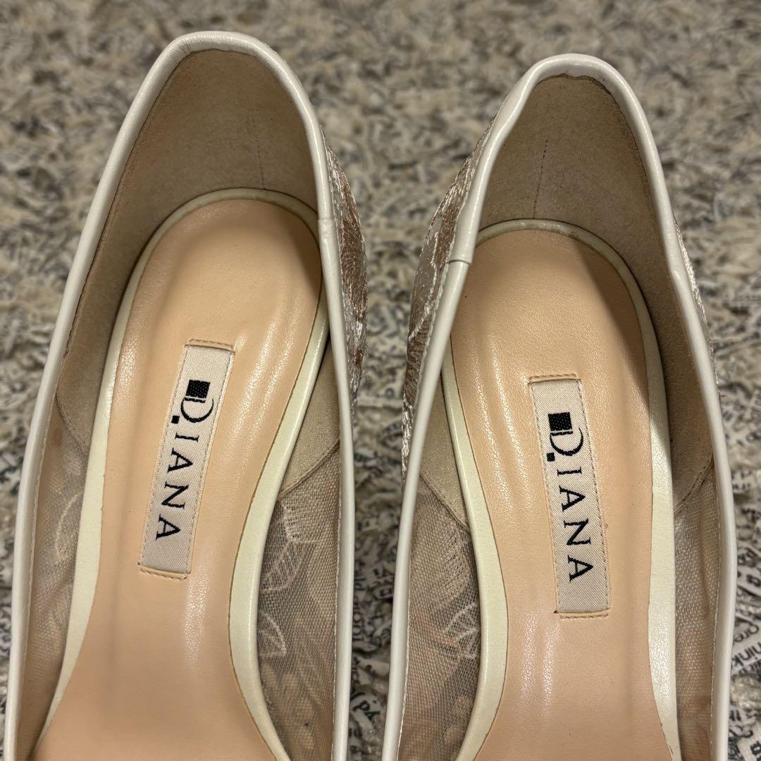 美品　DIANA ダイアナ レース 花柄パンプス 23cm