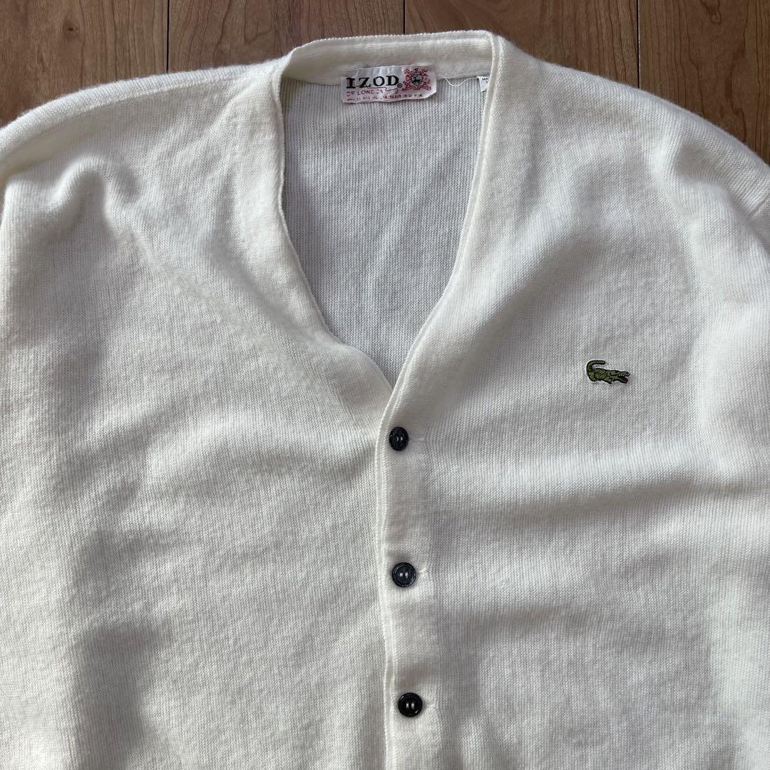 IZOD ラコステ アクリル カーディガン ニット セーター メンズ 古着
