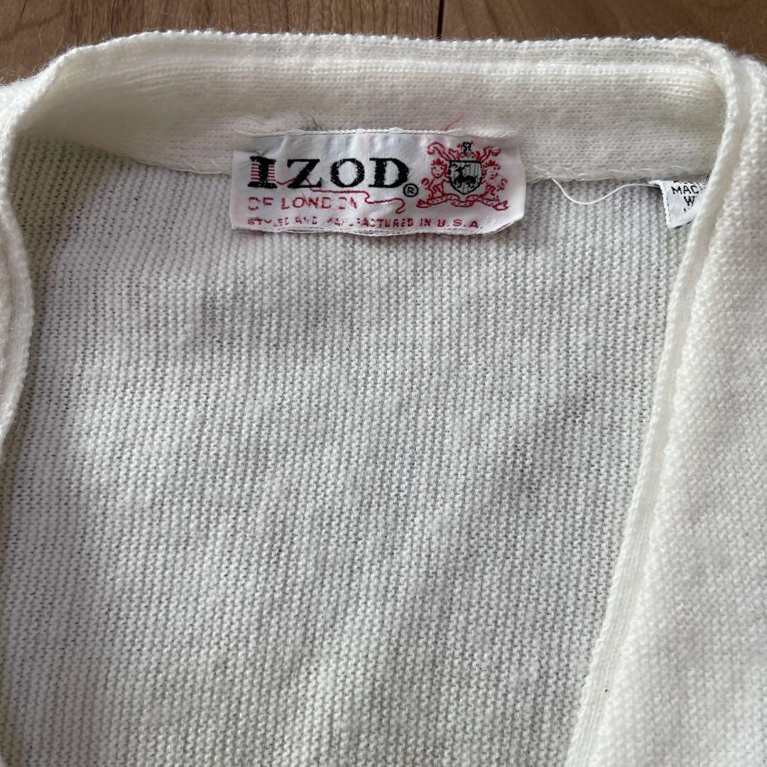 IZOD ラコステ アクリル カーディガン ニット セーター メンズ 古着