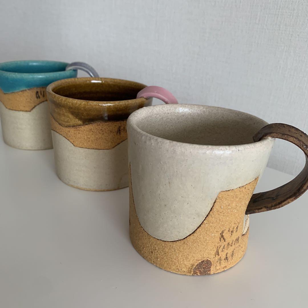 小泊良　マグカップ　3点セットコーヒー・ティーカップ