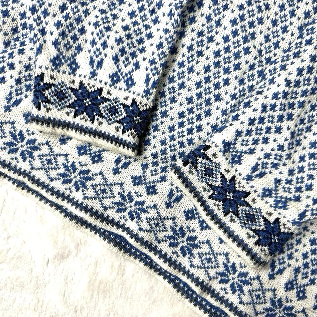 北欧製　セーター　ニット　XL ネイティブ　ノルディック　総柄　ノルウェー製　春