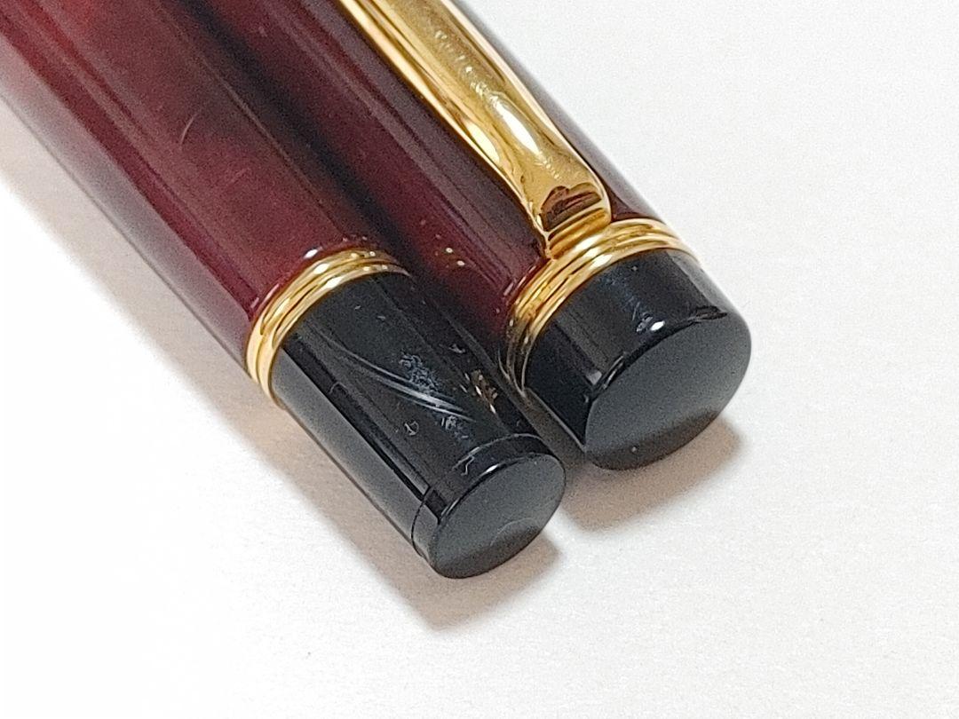 良品　PILOT　パイロット　万年筆(F)　グランセ　赤マーブル　カートリッジ付
