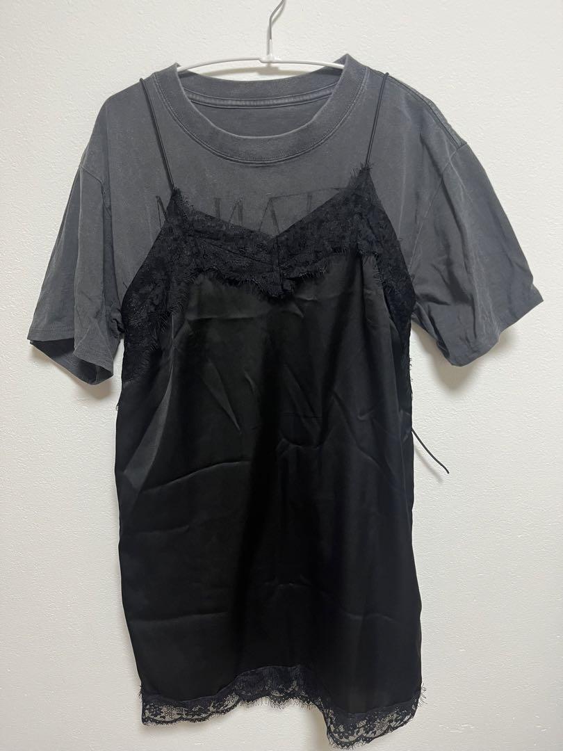 な*）様 新品アメリMEDI MALTA TEE WITH LAYERED CA アメリ MEDI MALTA TEE WITH LAYERED CAMI TOP