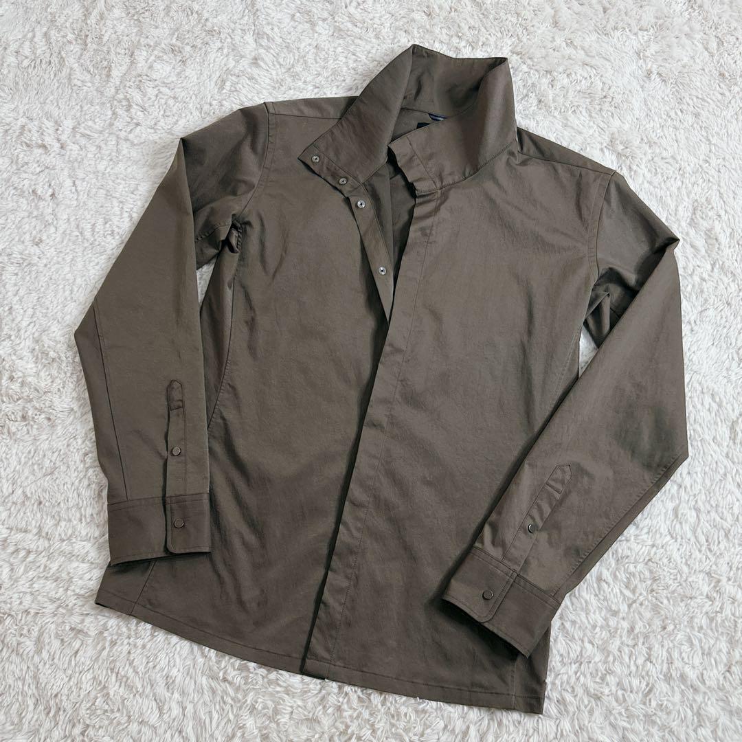 美品 ジュンハシモト スタンドカラー 長袖 シャツ 比翼 3way スナップ 5 美品 ジュンハシモト スタンドカラー 長袖 シャツ 比翼 3way