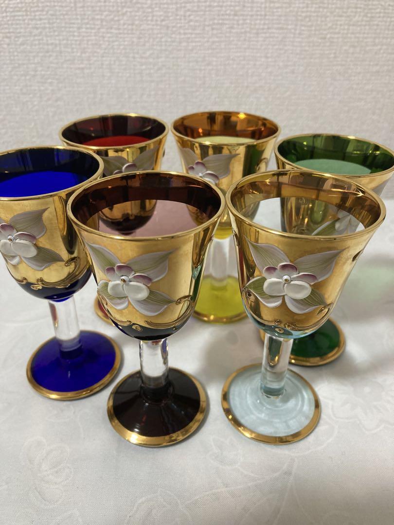 高級ベネチアングラス　ムラーノガラス murano　西洋アンティーク　９セット