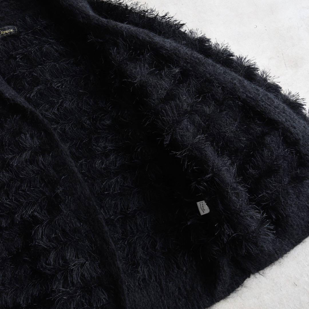 60s-70s ブラック!! モヘアカーディガン 黒 mohair ヴィンテージ