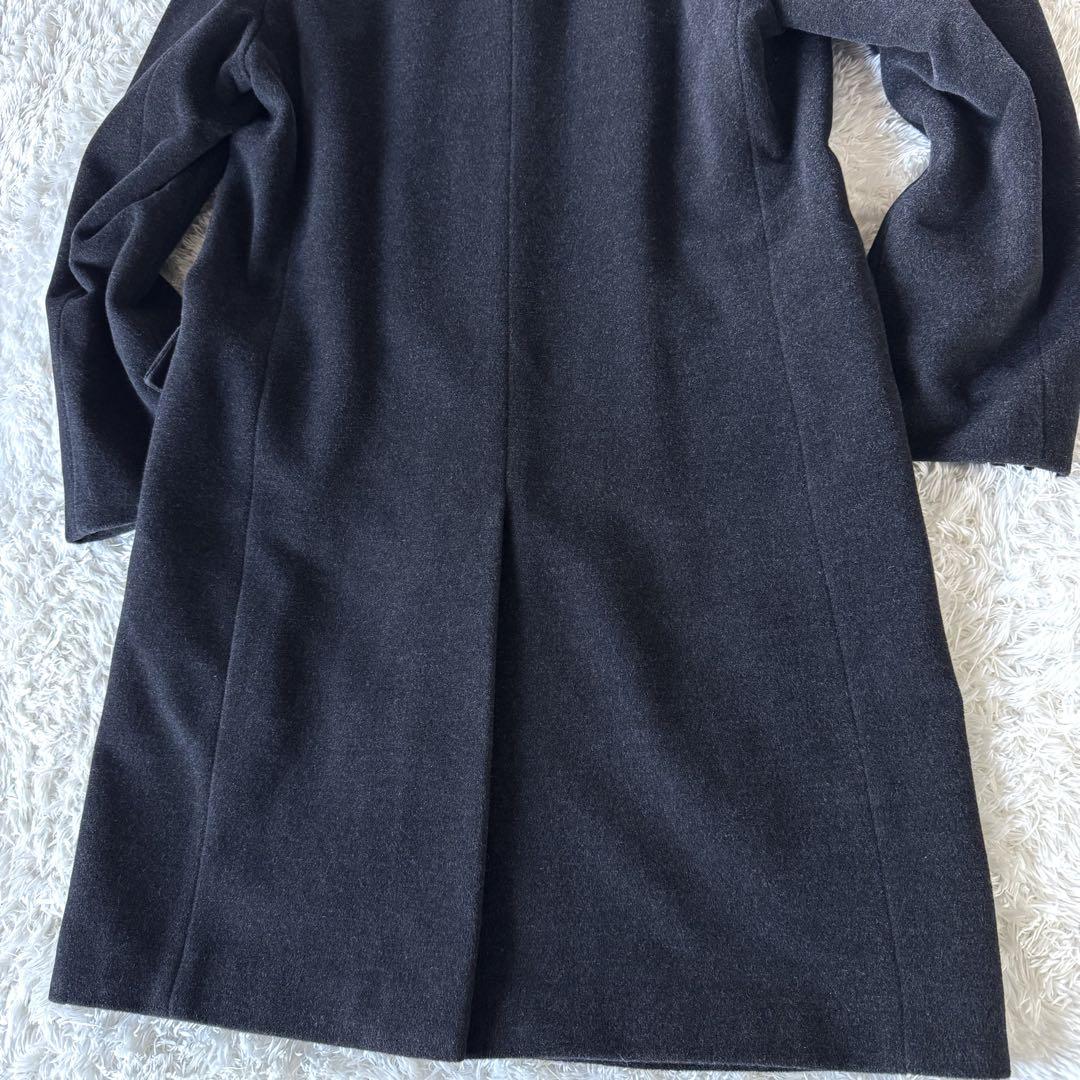 美品　メンズメルローズ　アンゴラ　ステンカラーコート　比翼　黒　4 XL
