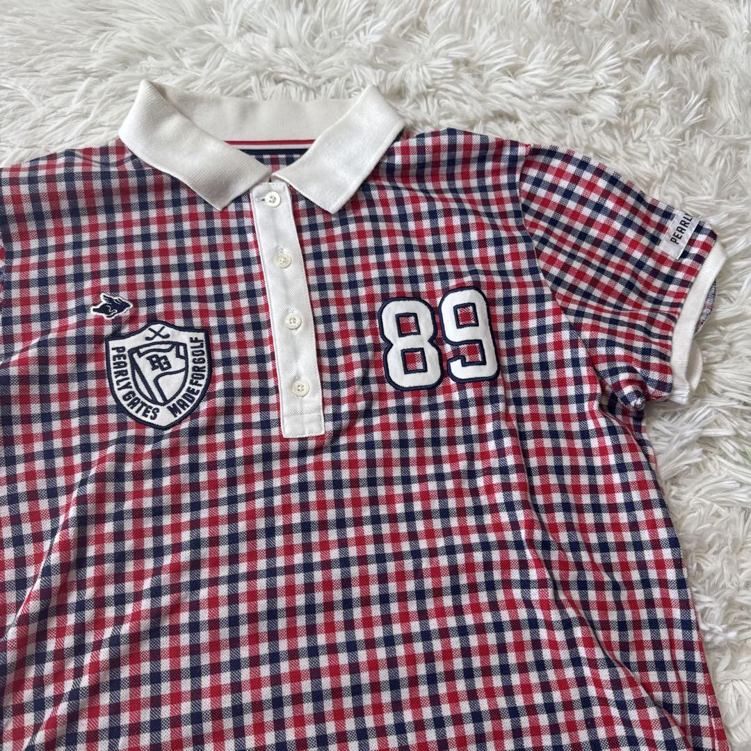 美品♡パーリーゲイツ♡ポロシャツ♡ホワイト♡ネイビー♡レッド♡S
