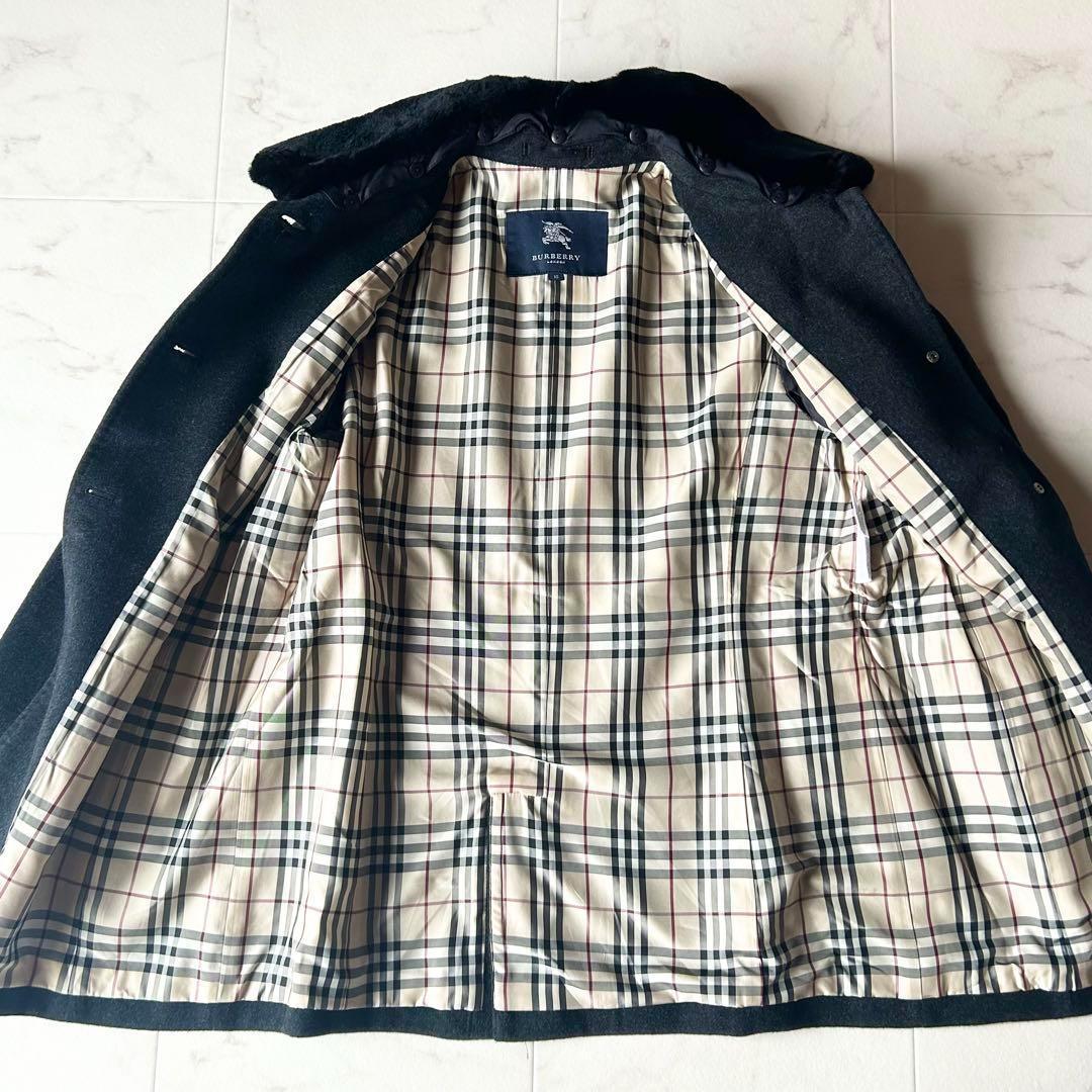 BURBERRY LONDON アンゴラ混コート 黒 15号 レディース