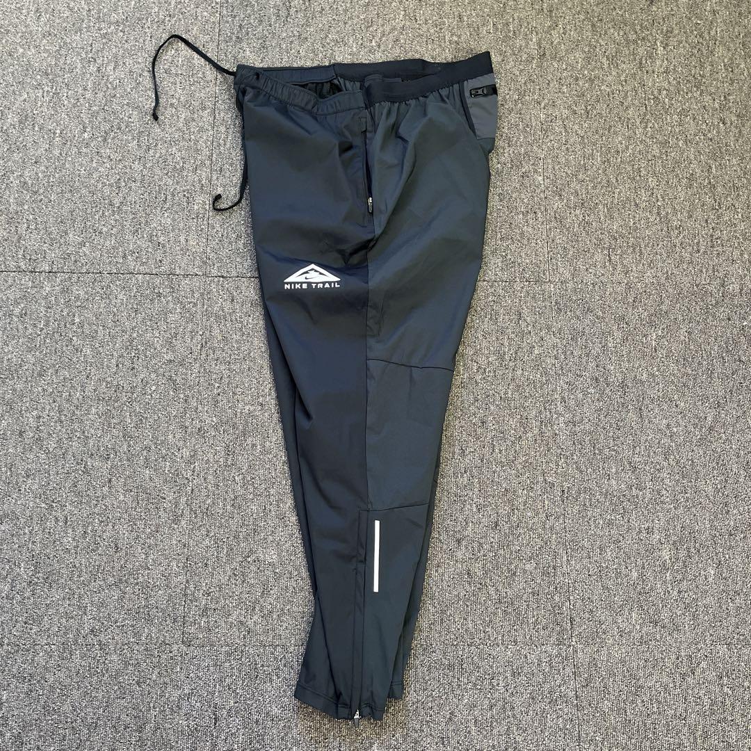 NIKE Trail Dri-FIT ロゴプリント メッシュ パンツ ブラック