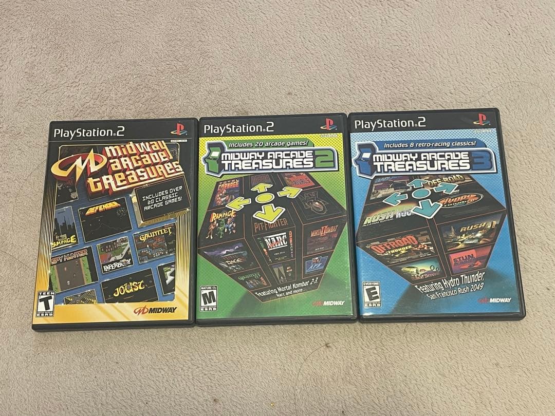 Midway Arcade Treasures 1 2 3 セット北米 PS2目立った傷や汚れなし