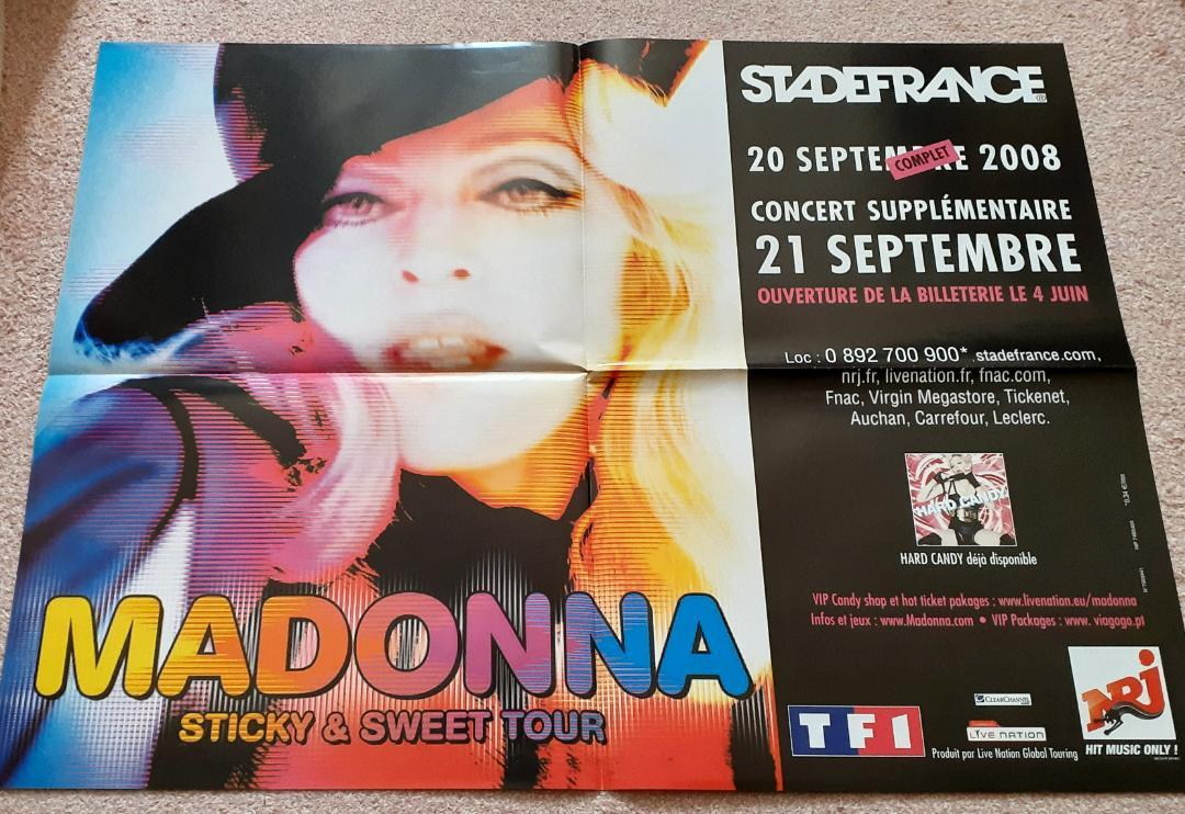 マドンナ　Sticky ＆ Sweet Tour France　貴重 ポスター