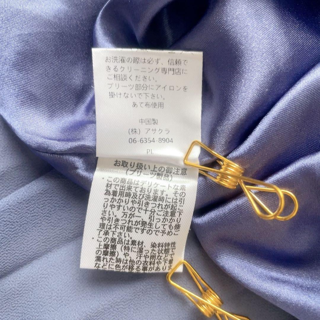 【美品】アサクラ ロングドレス シアー 花柄 刺繍 プリーツ 大きいサイズ