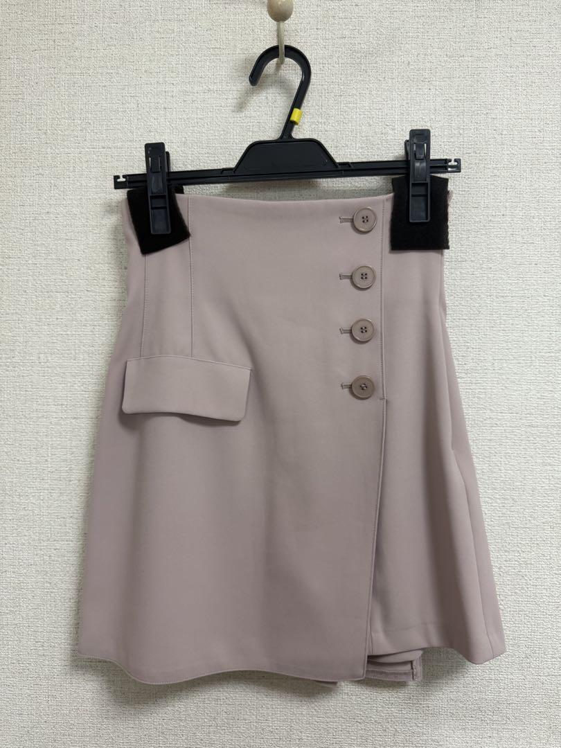 SNIDEL ハイウエストキュロットショートパンツ ピンクベージュ