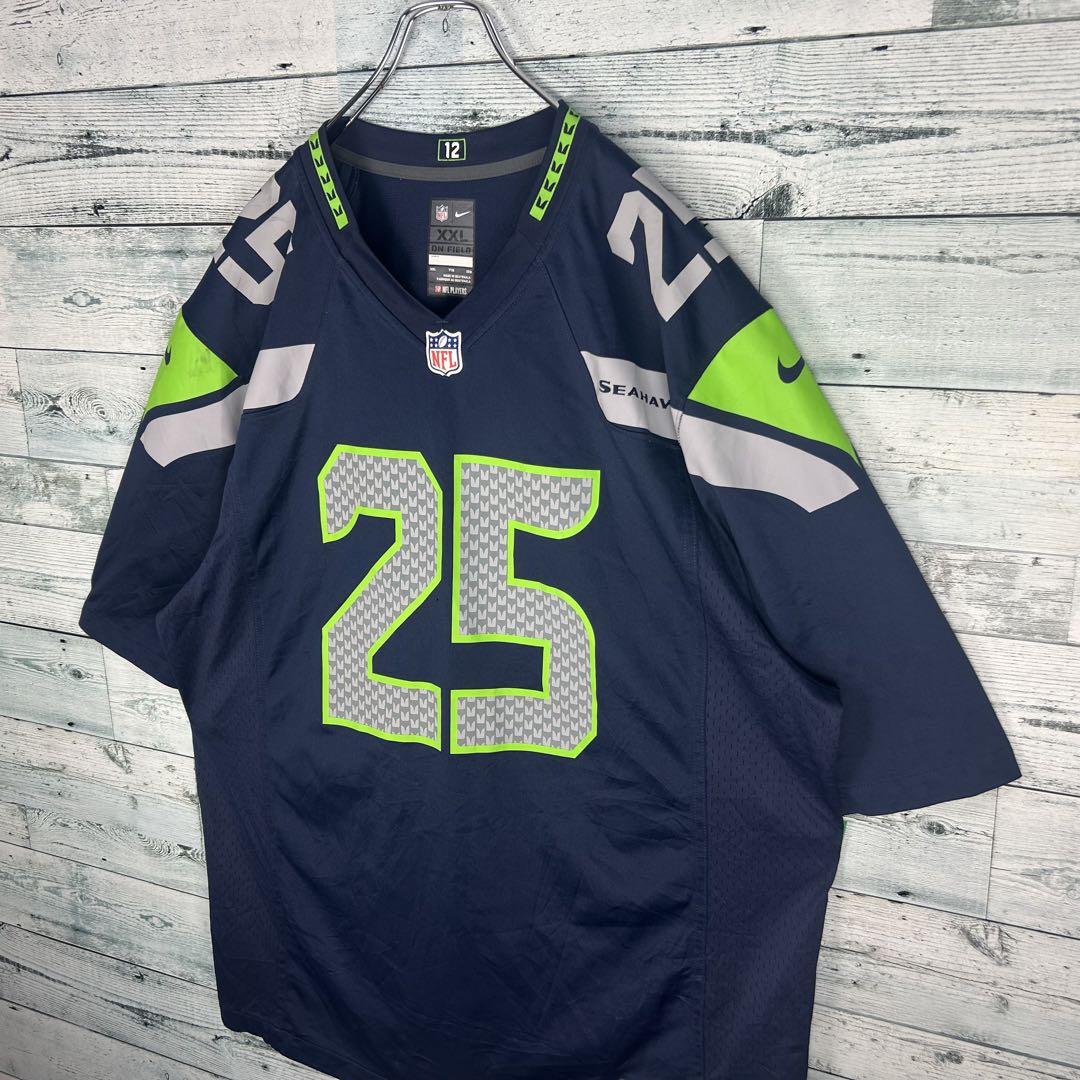 ナイキ NFL プリントチームロゴ シーホークス ゲームシャツ 2XL 5372