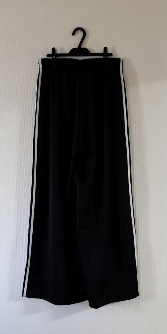 アディカラー サテン ワイドレッグ トラック パンツ IU2520 2XL 黒