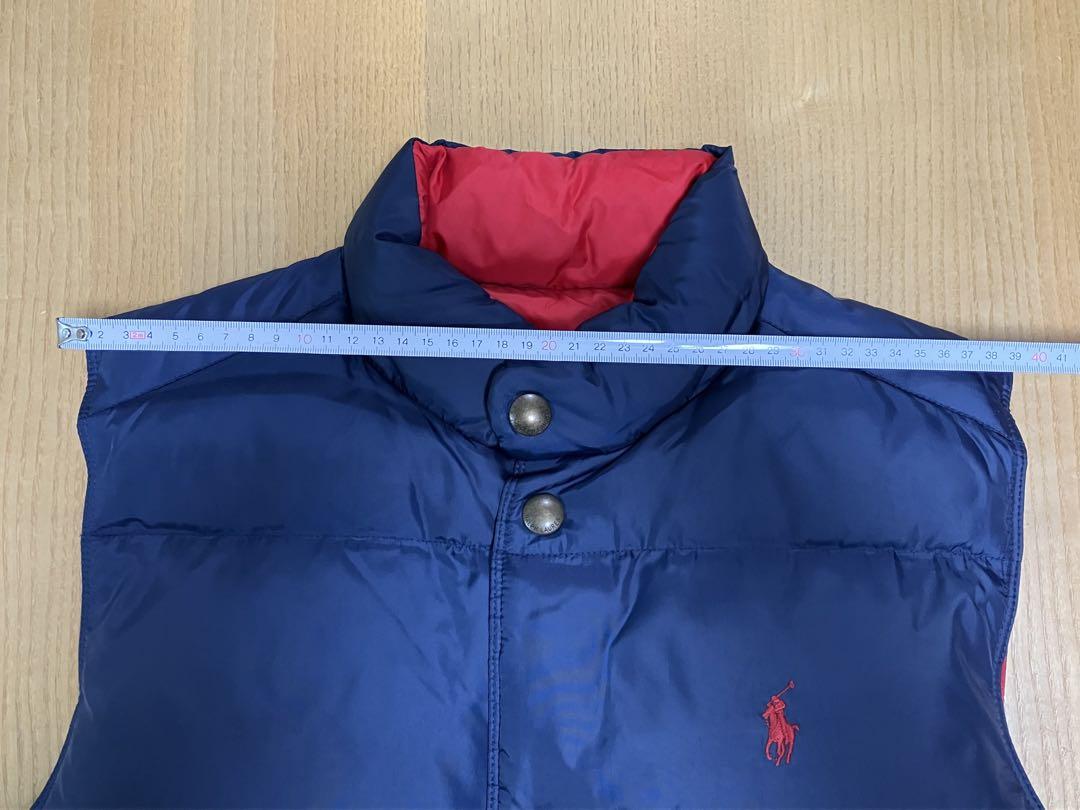 【美品】Ralph Lauren リバーシブルダウンベスト ネイビー レッド S