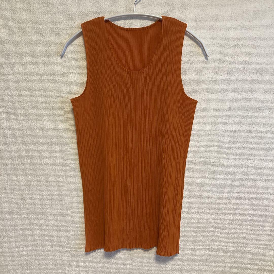 ISSEYMIYAKE イッセイミヤケ　プリーツチュニック　オレンジ